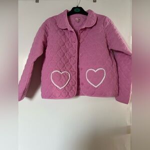 Adorable Pink Heart 100% Cotton Kids Puffer Coat